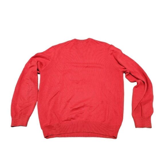 Brook Brothers 346 Supima Cotton V Neck Sweater, Size Medium, Coral Orange/Pink - Picture 4 of 7